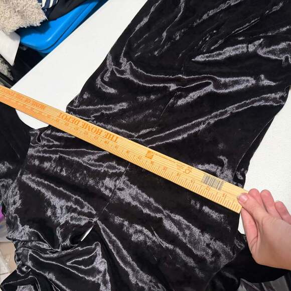 COS Open Back Velvet Midi Dress Black Small - Picture 9 of 9